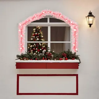 vidaXL Weihnachtsgirlande mit LED 10 m Rosa - Rosa