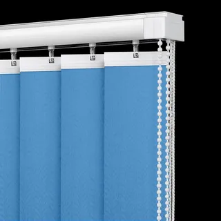Lamellenvorhang Komplettset Nach Maß, Verdunkelung Vertikaljalousien Innen, Durchscheinend Vorhang Flächenvorhang für Tür Und Fenster, Blau(W100x220cm)