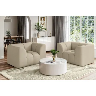 Sessel HOME AFFAIRE "TUURE Verlässliche Qualität, moderne Steppung, Breite 134cm", grau (taupe), B:134cm H:81cm T:94cm, 100% Polyester, Sessel, Sessel, Bubble Optik, hoher Sitzkomfort, Wellenunterfederung