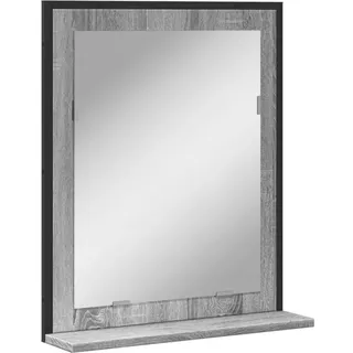 vidaXL Badspiegel mit Ablage Grau Sonoma 50x12x60 cm Holzwerkstoff - Grau