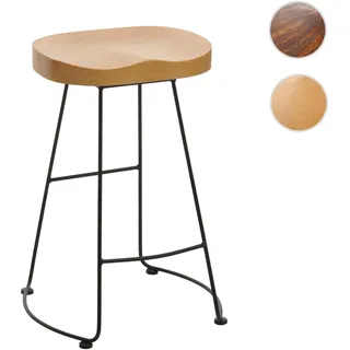 Barhocker HWC-N25, Barstuhl Tresenhocker Küchenhocker, Fußablage Industrial Metall Massiv-Holz 3D-St