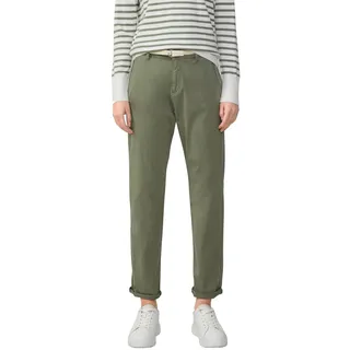 s.Oliver Damen Chino – Tapered Leg, Baumwollstretch, mit Gürtel