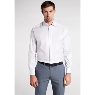 Langarmhemd ETERNA "MODERN FIT", Herren, Gr. 45, Normalgrößen, weiß (perlweiß), Twill, 100% cotton, tailliert, Umschlagmanschette, Hemden Langarmhemd, NON IRON (bügelfrei)