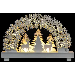 Weihnachtsdeko mit Rentieren, H. 21 cm - Schwarz
