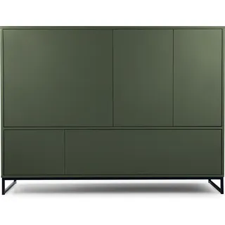 Kommode Genua mit 5 Türen, Sideboard in Farbe: Grün, Schrank in Größe: 160 x 120 x 45 cm - Grün