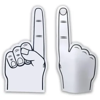 FUN FAN LINE - Pack Riesen-Hände aus Eva-Schaum für Animation und Events | Wiederverwendbare und Personalisierbare Schaumstoff-Finger | Perfekt für Partys, Hochzeiten und Fußball (Weiss x3)