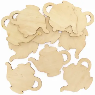 Baker Ross Teekanne Untersetzer aus Holz- 10er Pack, Holz Basteln für Kinder (FC386)