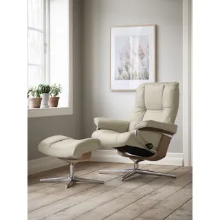 Stressless® Relaxsessel »Mayfair«, (Set, Relaxsessel mit Hocker), mit Hocker, mit Cross Base, Größe S, M & L, Holzakzent Eiche beige