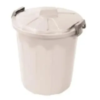 Mülleimer mit Deckel 50 Liter weiß