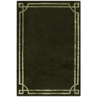 Xora Wollteppich , Grün , Textil , Bordüre , rechteckig , 160x230 cm , für Fußbodenheizung geeignet , Teppiche und Böden, Teppiche, Moderne Teppiche