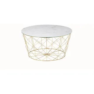 SalesFever Couchtisch mit Metallkorb Ø 80 cm