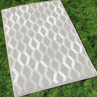 Fusion Rico Outdoor-Teppich, 100% Polypropylen, Grau, 120 x 170 cm