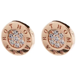 Thomas Sabo Damen Ohrstecker Rund 925er Sterlingsilber 750er Roségold Vergoldung mit Zirkonia, Durchmesser: ca. 0,6cm, SCH150027