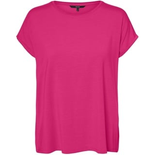 Vero Moda Damen T-Shirt Basic Rundhals Top Oberteil Tief Angesetzte Schultern VMAVA, PLAIN SS GAJRS NOOS«, blau