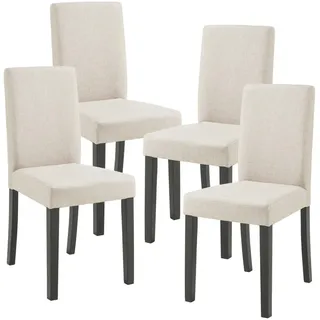[en.casa] Stühle, Esszimmerstuhl Hamburg 4er Set Textil Beige