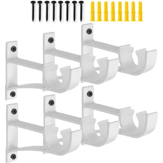 AddGrace 6 Stück Gardinenstangenhalter aus robuster Aluminium-Legierung Gardinenstange Gardinenstange Gardinenstange Halter (6 Stück)