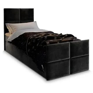 masseno Boxbett mit Bettkasten - schwarz , Maße cm B: 100 H: 98