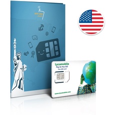 Lyca t-mobile Reise Sim Karte Prepaid 4GB Highspeed für die USA, inkl. kostenloser Telefonie nach Deutschland