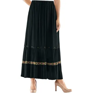 Maxirock CREATION L, Damen, Gr. 40, schwarz, 100% Viskose, unifarben, lang, Röcke Maxirock