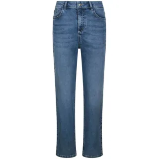 GOLDNER Stretch-Jeans »Kurzgröße Gerade Hose CARLA in Hellblau«, blau