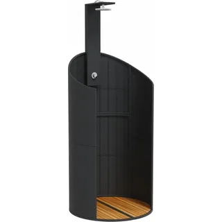 vidaXL Gartendusche Schwarz 100x100x241,5 cm Poly Rattan Akazienholz - Schwarz