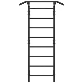 QLS Sprossenwand Kletterwand Klimmzugstange Klettergerüst 10 Sprossen bis 280 kg 6810 - schwarz