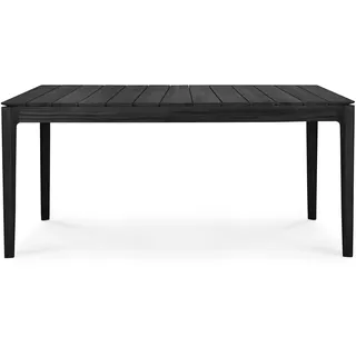 Ethnicraft Bok Outdoor-Esstisch 162x80cm lackiertes Teakholz schwarz rechteckig