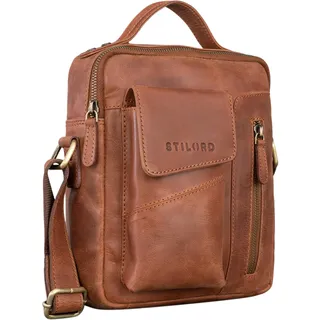 STILORD 'Otis' Stilvolle Umhängetasche Herren aus echtem Leder Klein - Schultertasche Ledertasche für Männer zum Umhängen mit Henkel, Farbe:andorra - braun