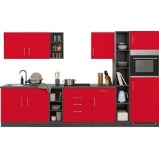 Bild MÖBEL Küchenzeile »Paris«, ohne E-Geräte, Breite 330 cm, rot