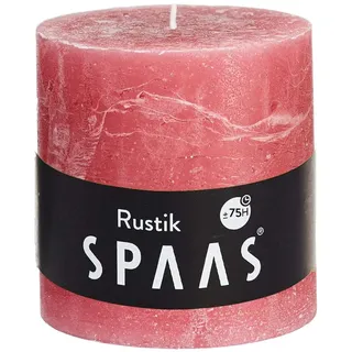 Spaas Rustikale Stumpenkerze 100/100 mm, ± 75 Stunden, ohne Duft - zartrose