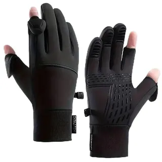 2XK-NOV 1 Paar wind- und wasserabweisend warme Handschuhe (Handflächenbreite <10cm) mit fingerkappe, Touchscreen-Handschuhe, fingerlose,geeignet zum Laufen, Radfahren, Fahren, Angeln, Unisex