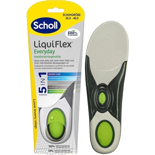 SCHOLL LiquiFlex Komforteinlegesohlen Everyday S, mehr Polsterung durch Memory Foam und Unterstützung des Fußgewölbes, 1 x 2 Stück