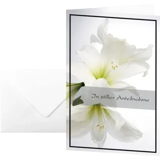 Sigel Trauerkarten weiße Amaryllis DS006 DIN A6, 10 St.