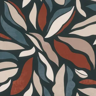 Rasch Tapeten 869309 - Vliestapete mit geschwungenen Formen in Weiß, Beige, Taupe, Rot, Blau und Schwarz aus der Kollektion Symphony - 10,05 m x 0,53 m (LxB)