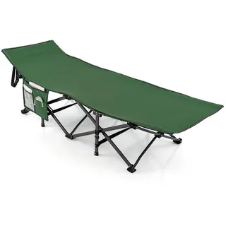 Costway Campingliege Klappbare Grün , Metall , Schlafzimmer, Betten, Gästebetten, Klappbetten
