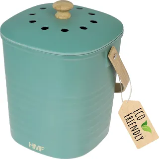 HMF Nachhaltiger Biomülleimer 3780 Küche, Geruchsdichter Komposteimer mit Deckel, 3 Liter, Grün - Grün