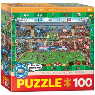 Eurographics Soccer Spot & Find 100 Piece Puzzle, Braun, Grün Oder Weiß