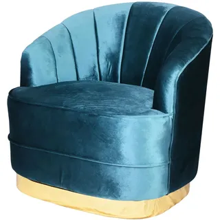 Samtsessel Art Deco Stuhl Smaragd Loungesessel Muschelstuhl Retro Cocktailsessel