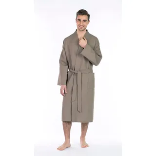 framsohn frottier Unisex-Bademantel »leger geschnitten, hergestellt in Österreich«, Unisex Waffelpiqué framsohn frottier Taupe L   Länge: 120 cm