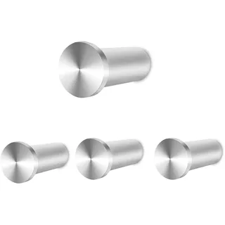 Vista Haken Edelstahl SUS304 Garderobenhaken Silber Kleiderhaken Heavy Duty Wandhaken Handtuchhaken zum Bohren für Wand, Bad, Küche, Schlafzimmer 4 Packs