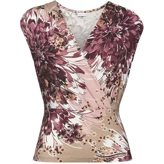 LASCANA LASCANA, Shirttop mit Alloverdruck, feminines Sommertop mit V-Ausschnitt, bunt