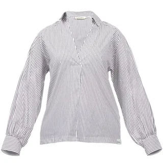 Hemdbluse SURI FREY "Bluse SFY Freyday", Damen, Gr. M, grau (grau 800), Obermaterial: 70% Baumwolle CO. 27% Polyamid PA. 3% Elasthan EL., Blusen Hemdbluse