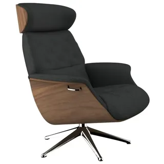 flexlux Relaxsessel Volden Polyester 83 x 112 x 125 cm grau mit verstellbarer Rückenlehne und Kopfteil