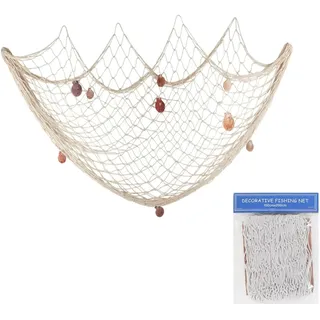 Fischernetz Deko,Fischnetz Dekoration mit Muscheln Dekoratives Fischernetz Baumwollseil Fotowand Wand Deko im Mittelmeerstil für Fotowände,Zuhause,Partys und Hochzeiten(1M x 2M Fish Net Décor Blue