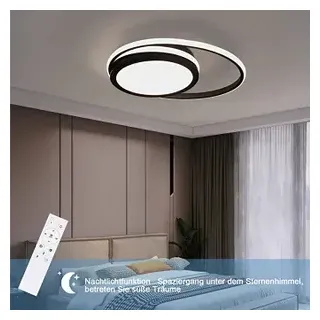 ZMH LED Deckenleuchte - Dimmbare Moderne Runde Küchenleuchte 56 W mit Sternenhimmel Design - Weiß