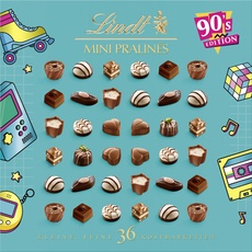 Lindt Schokolade - Mini Pralinés 90s Edition | 180 g | Pralinen-Schachtel mit je 36 Kostbarkeiten | Pralinengeschenk | Schokoladengeschenk| Design ist nicht auswählbar