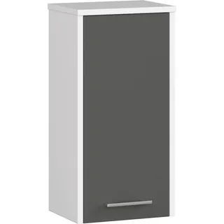 Hängeschrank 30cm Wandregal 99cm hoch 1 Tür Vitrine 3 Fächer Wandschrank