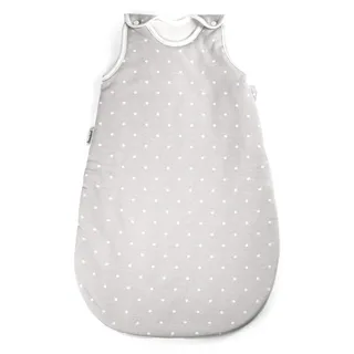Ehrenkind® Baby Sommerschlafsack Rund | Bio-Baumwolle | Sommer Schlafsack Gr. 50/56 Grau mit weißen Punkten | Schlafsack Baby Schlafsack Kinder