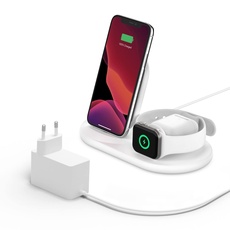 Bild BoostCharge 3-in-1 Wireless Charger for Apple Devices weiß (WIZ001vfWH)