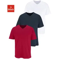 H.I.S Unterziehshirt, (Packung, 3 St.), mit V-Ausschnitt aus Baumwolle, Unterhemd, T-Shirt, bunt